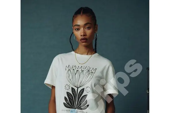 Stylish Woman in Graphic Tee