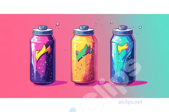 Colorful Beverage Cans Illustration