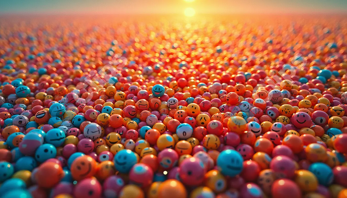 Sunset Over a Sea of Emoticons
