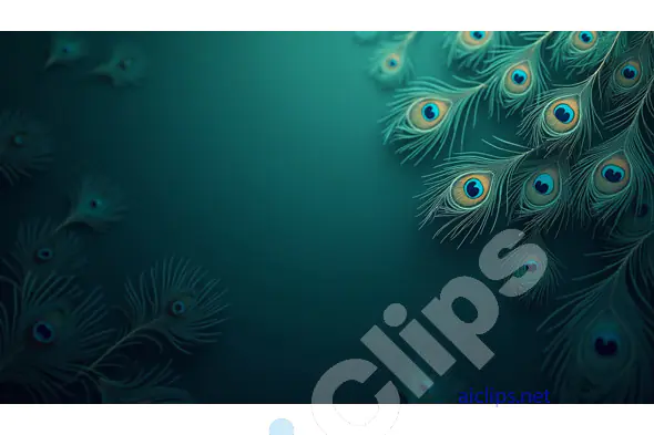 Elegant Peacock Feather Design with Teal Gradient Background