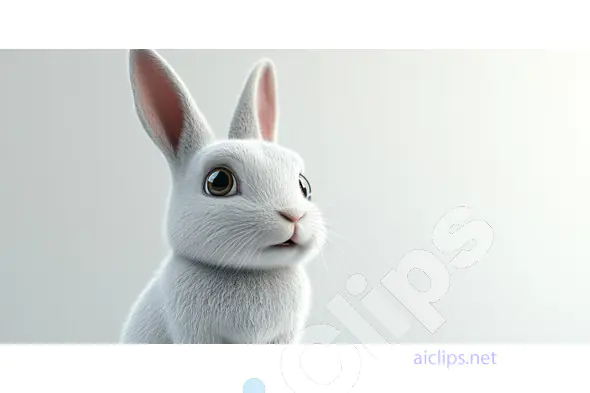 Curious White Bunny Render