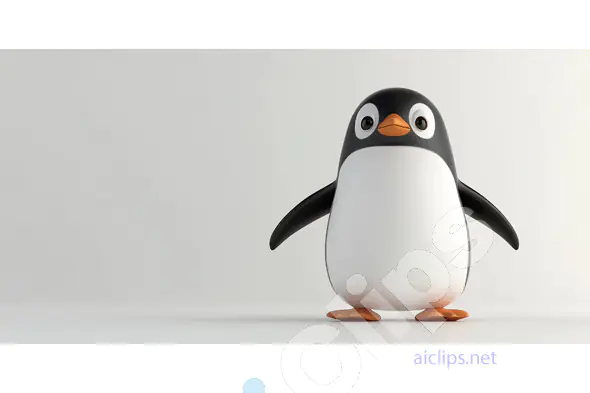 Cute Cartoon Penguin Render