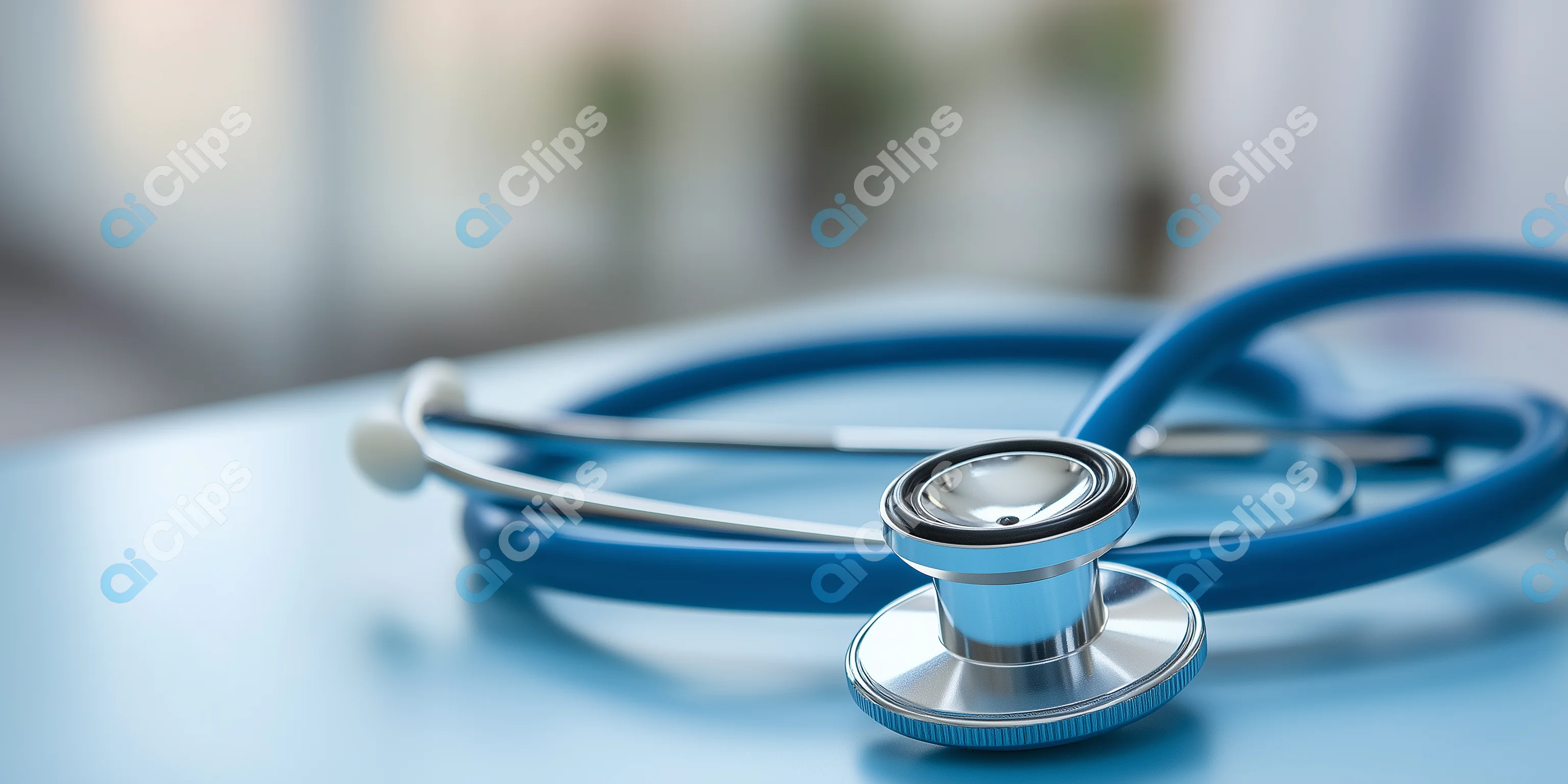 Blue Stethoscope on Desk