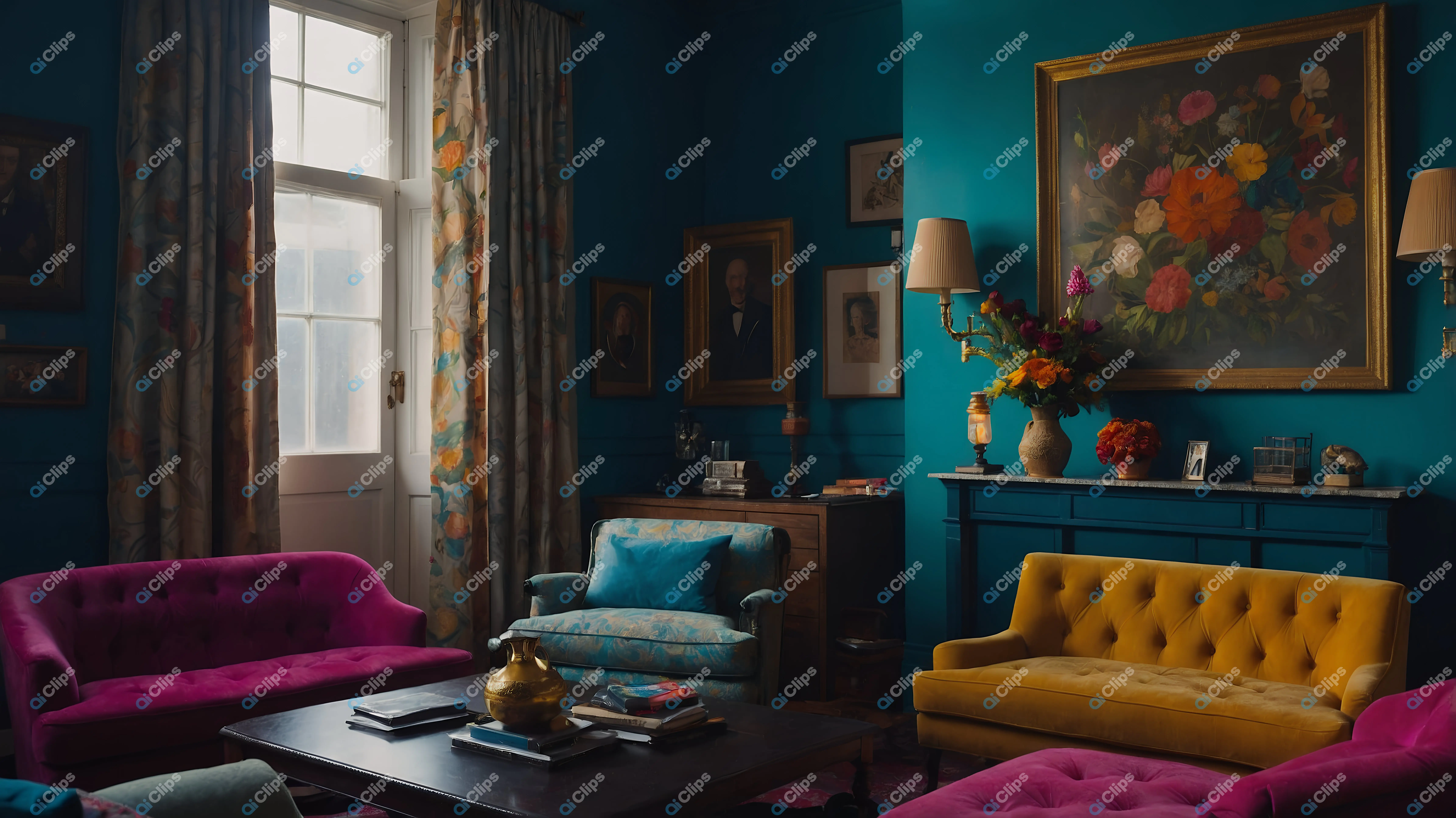 Colorful Vintage Living Room