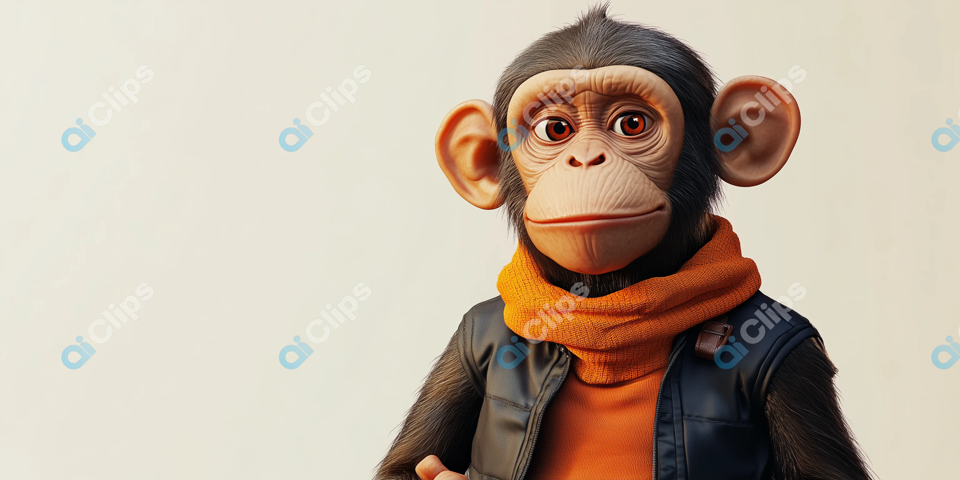 Fashionable Cartoon Monkey Render