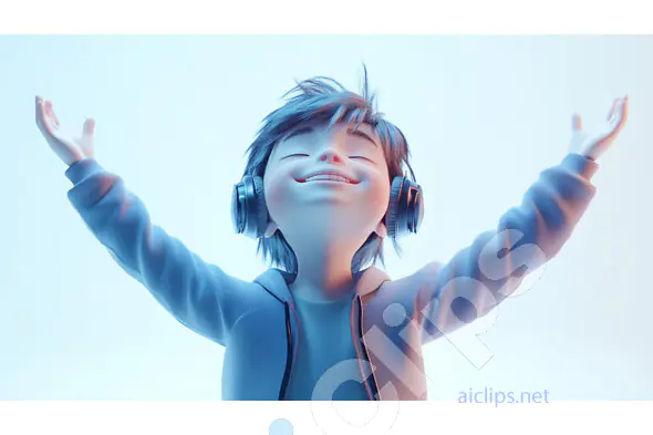 Joyful Boy with Headphones