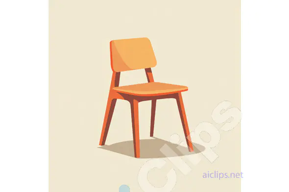 Minimalist Orange Chair Illustration