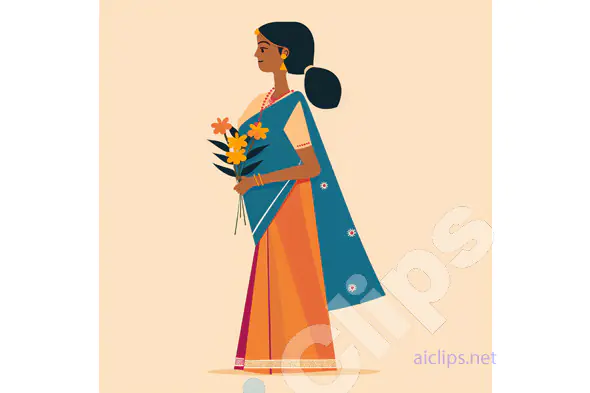 Woman in Traditional Sari