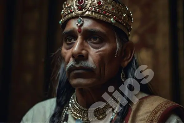 Regal Elderly Man with Crown