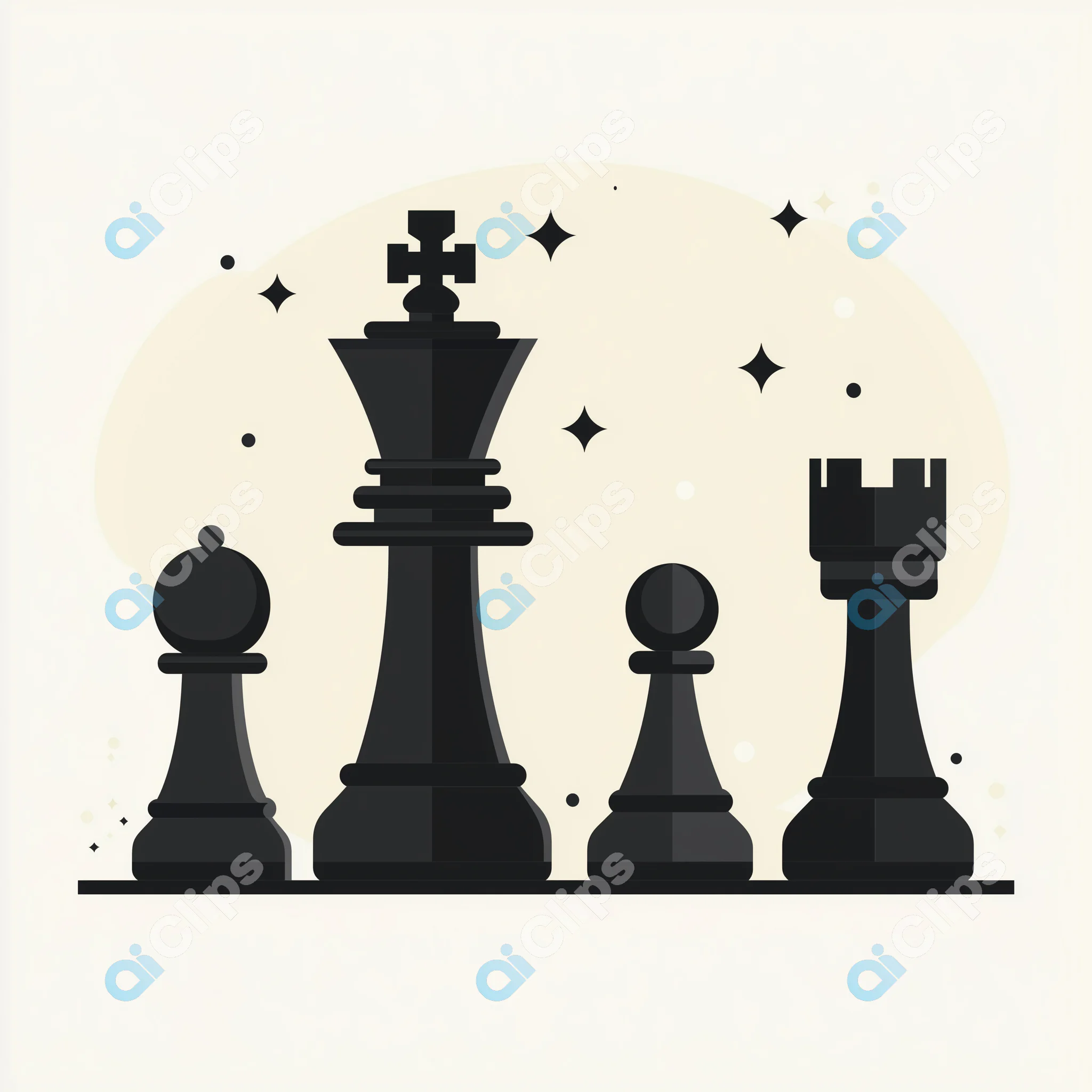 Elegant Chess Pieces Illustration