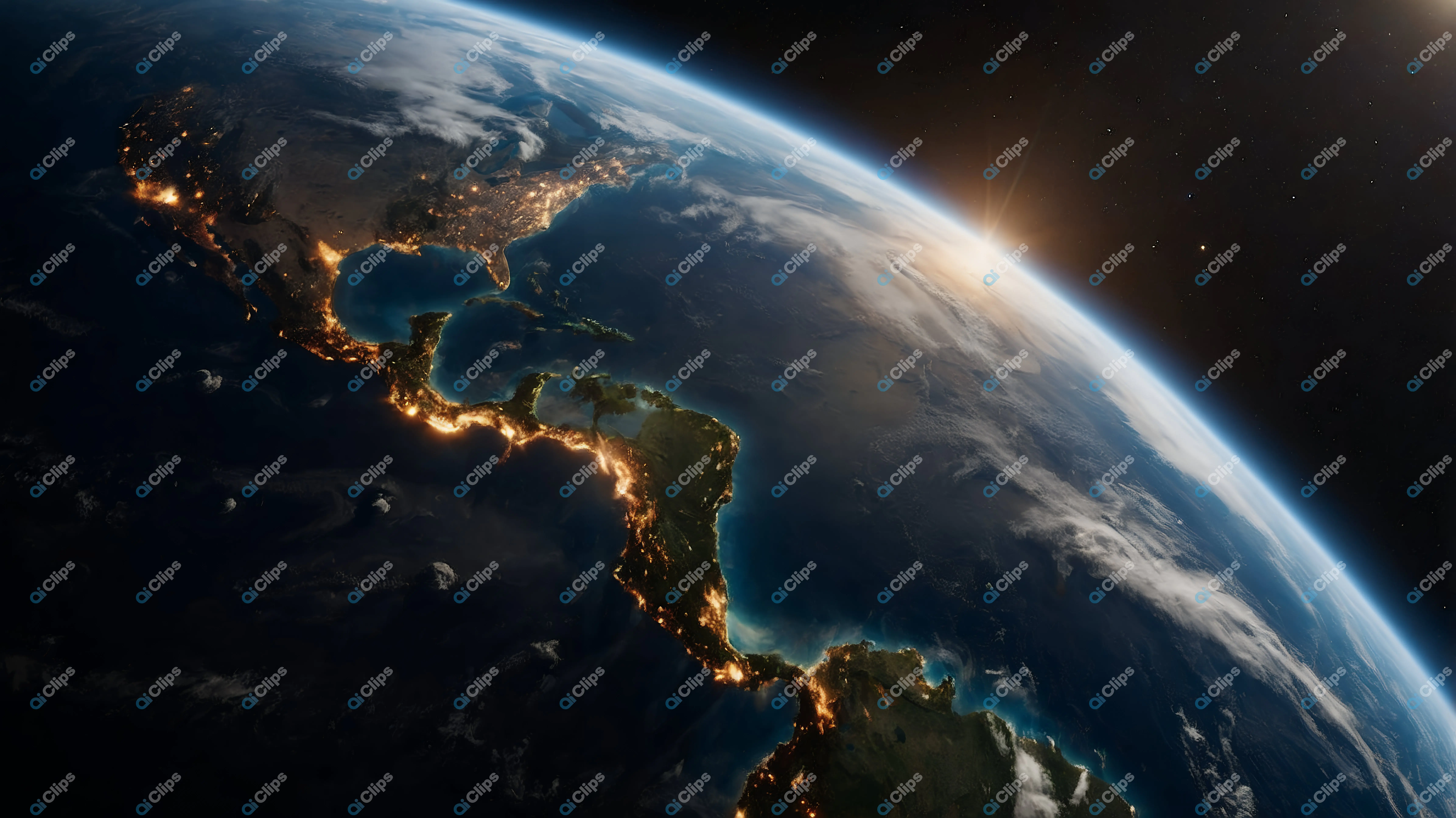 Earth from Space at Dawn