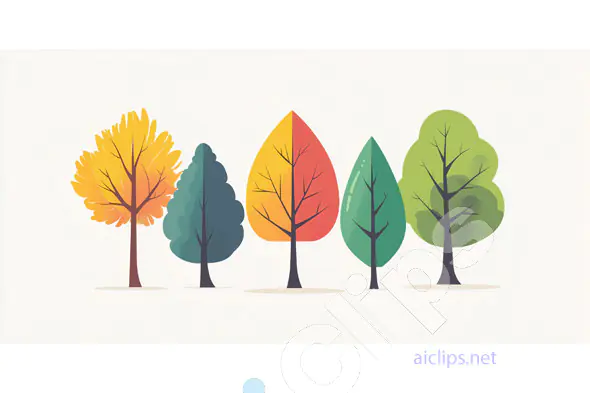Colorful Seasonal Trees Illustration