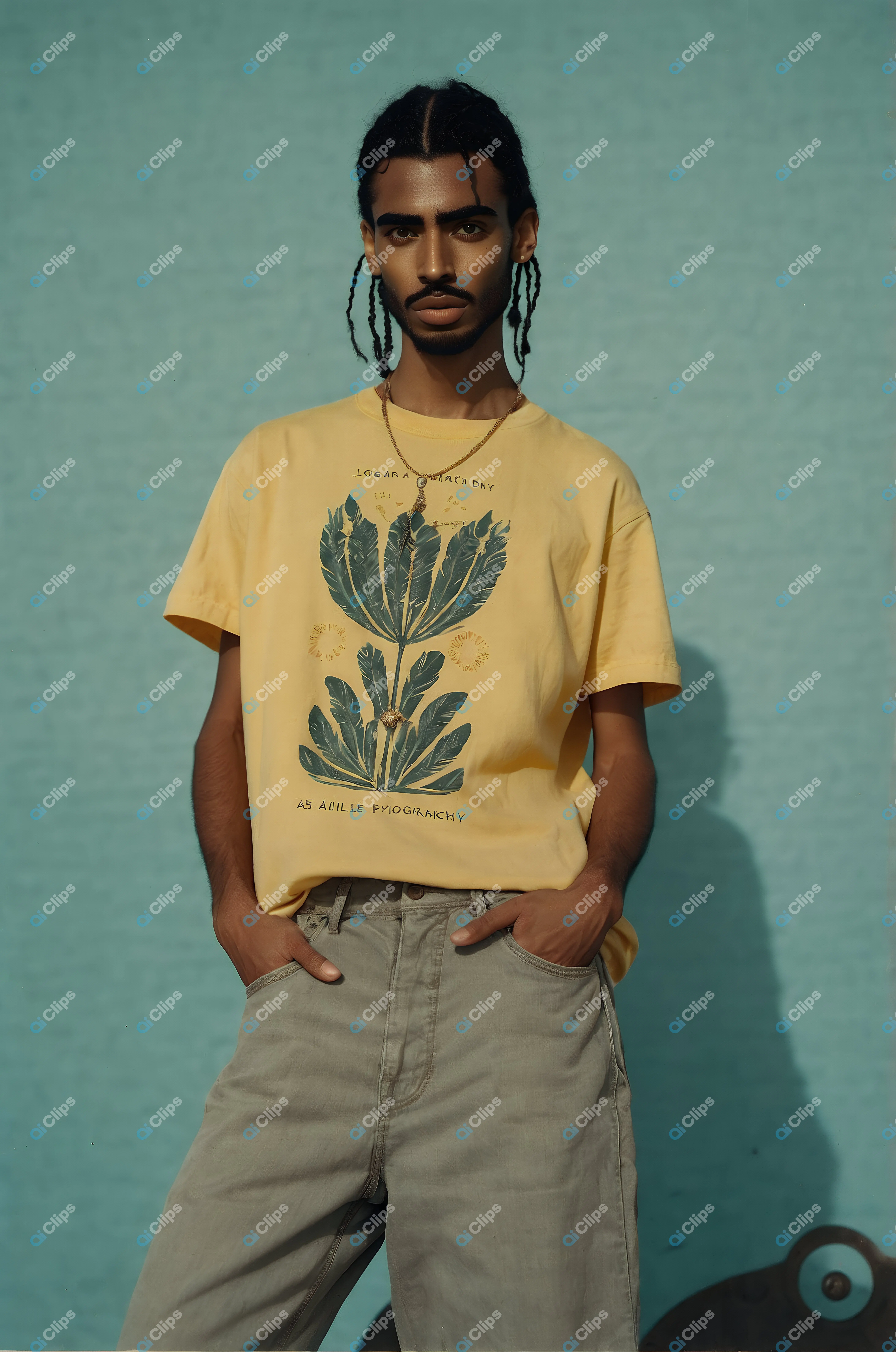 Man in Botanical Graphic Tee