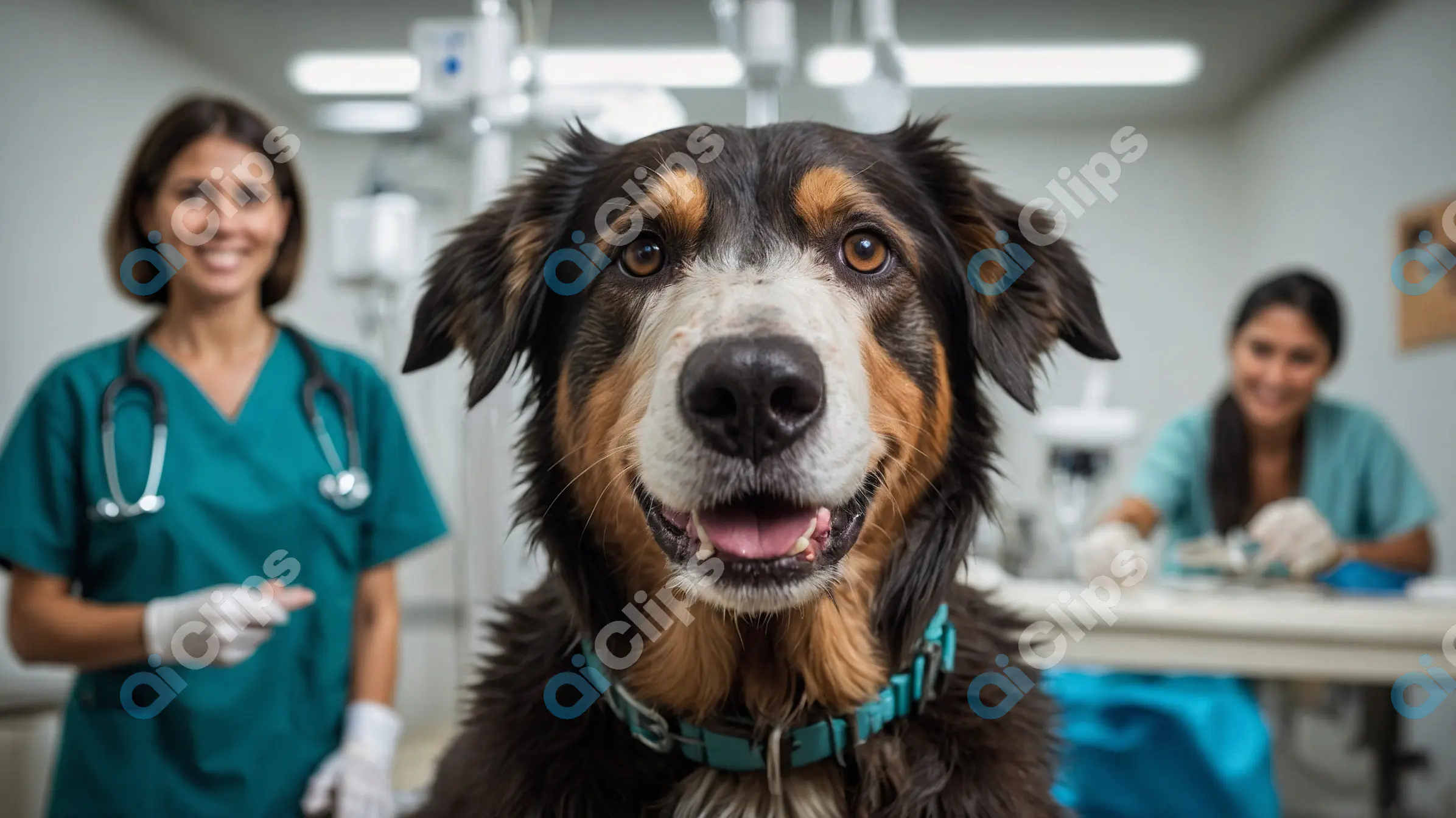 Happy Dog at the Vet