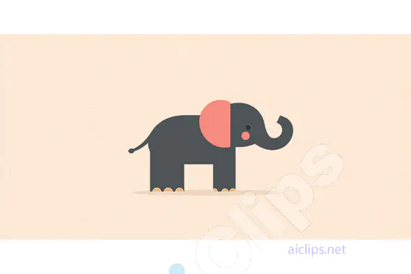 Cute Elephant Cartoon Illustration