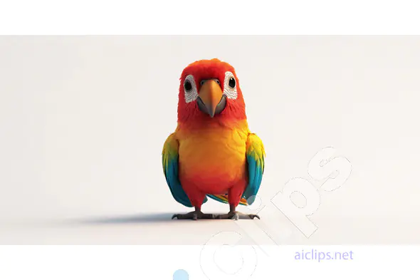 Colorful Cartoon Parrot Render