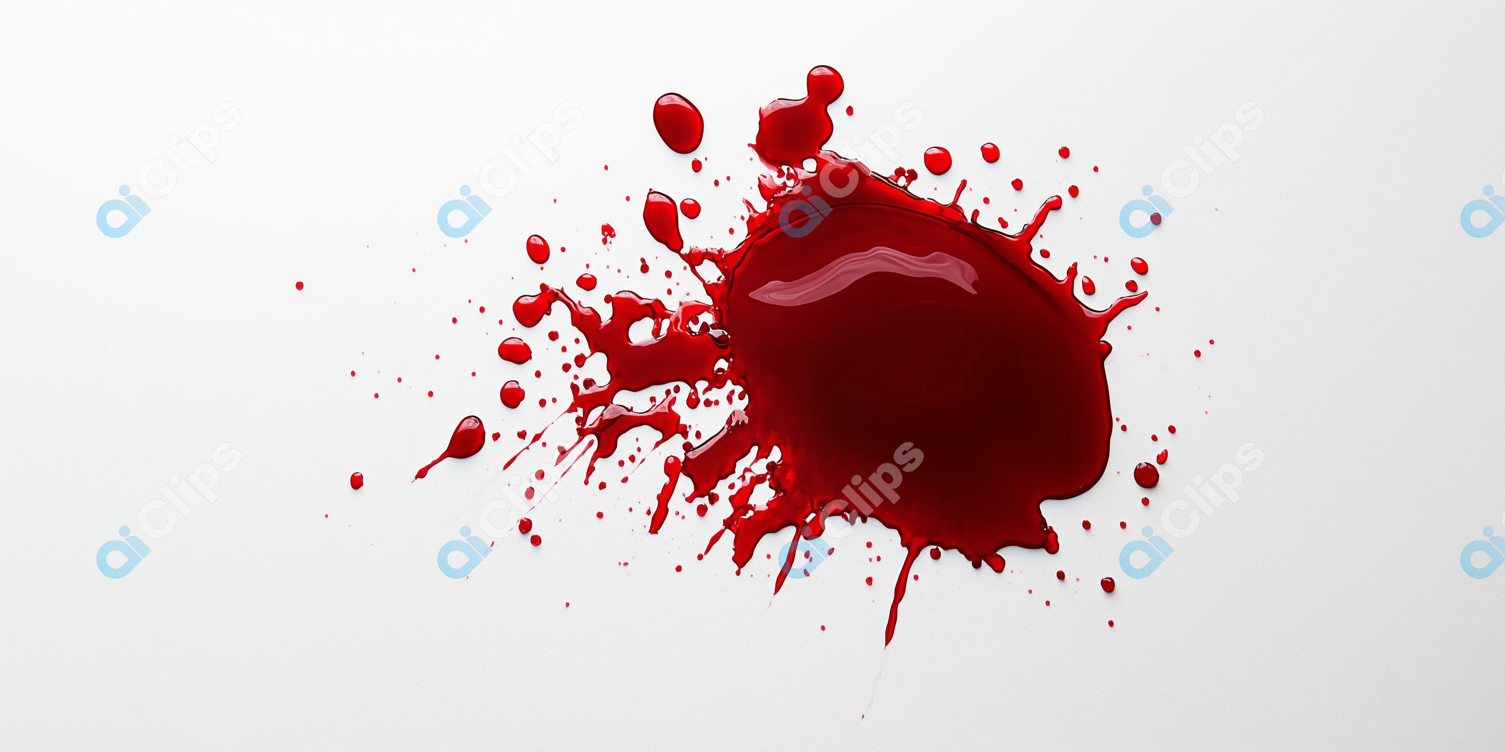 Red Liquid Splash on White