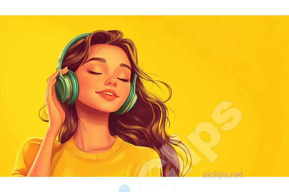 Happy Girl with Headphones