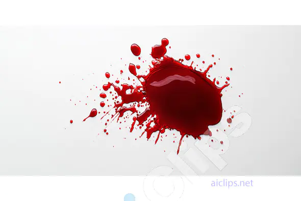 Red Liquid Splash on White