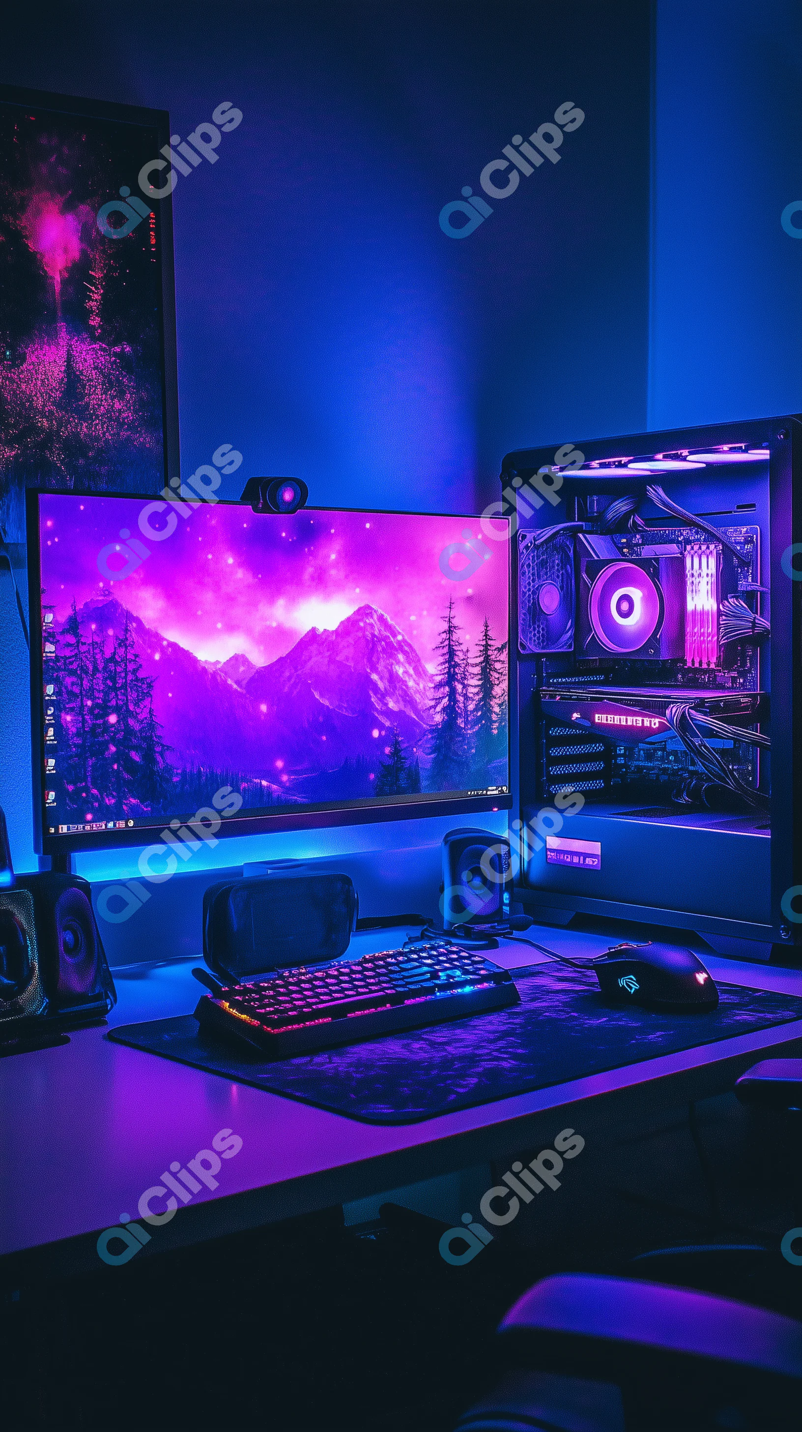 Neon-Lit Gaming Setup