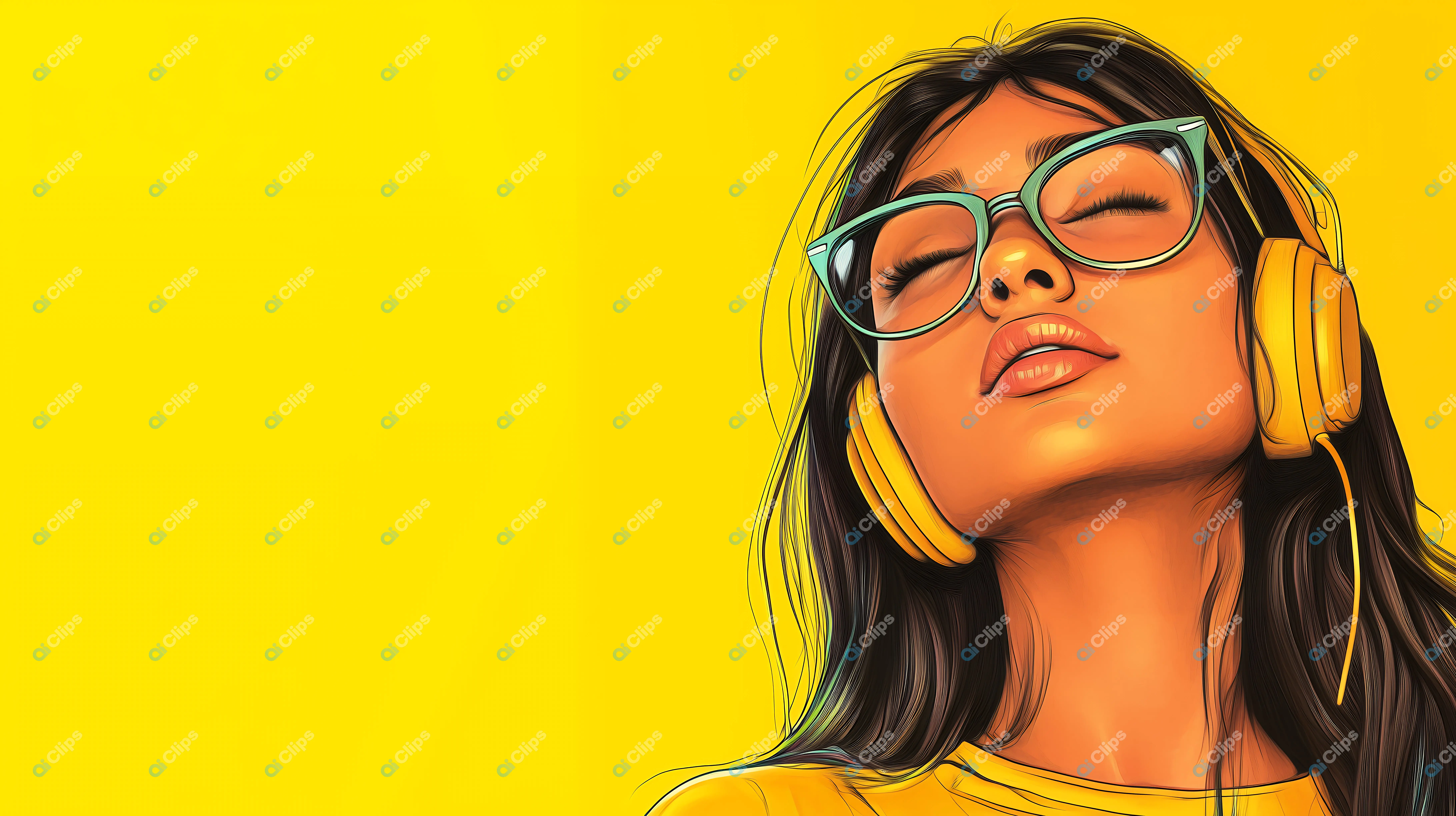 Girl Listening to Music