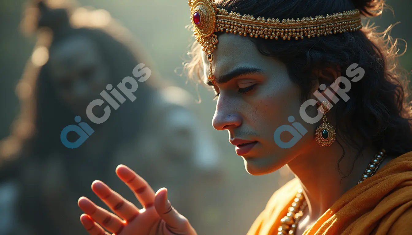 Serene Prince in Meditation with Divine Energy