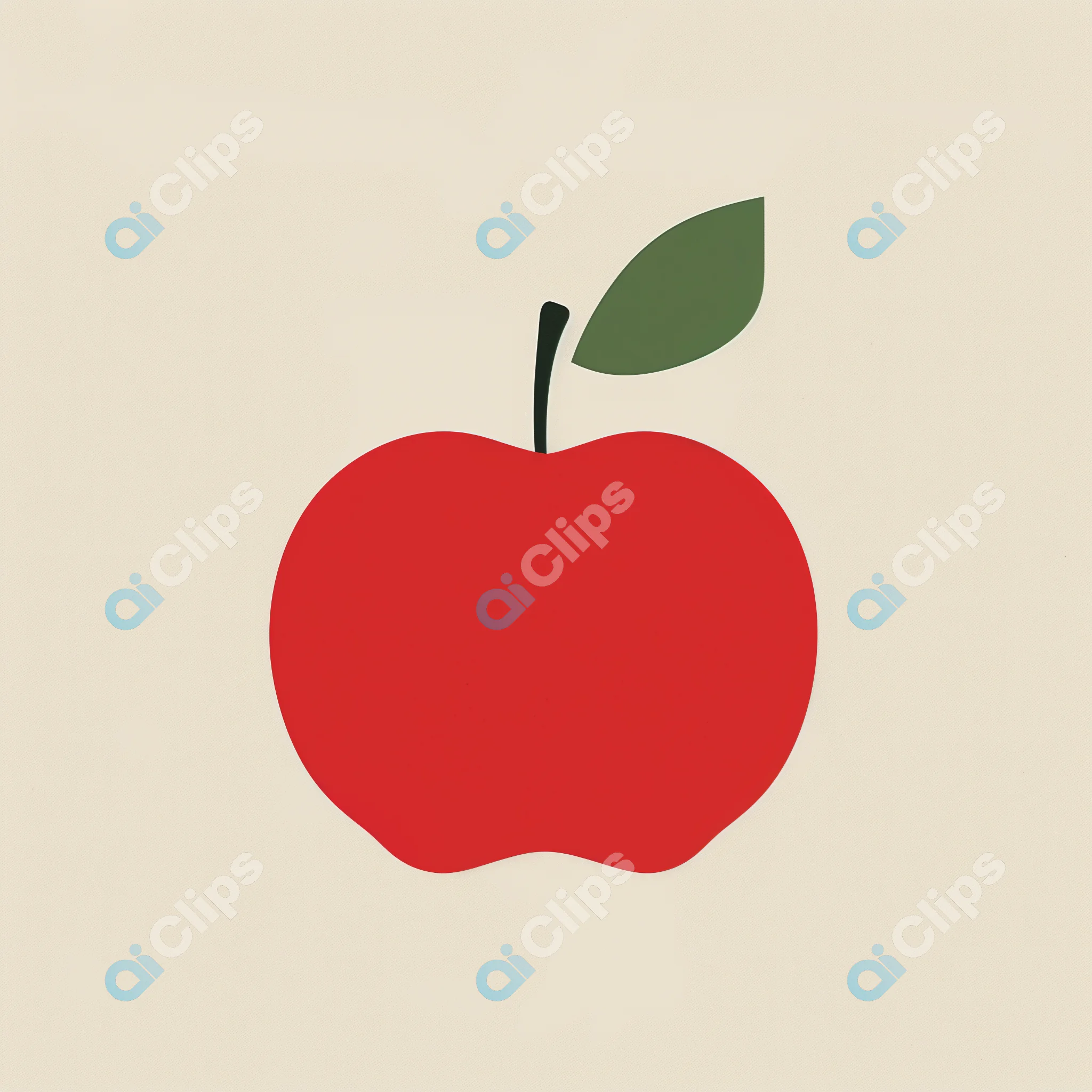 Minimalist Red Apple Illustration