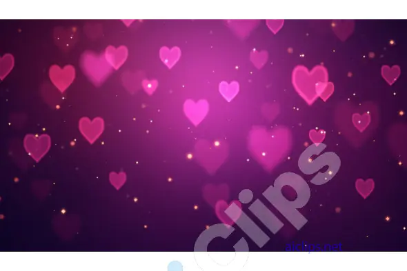 Floating Pink Hearts on Purple Background