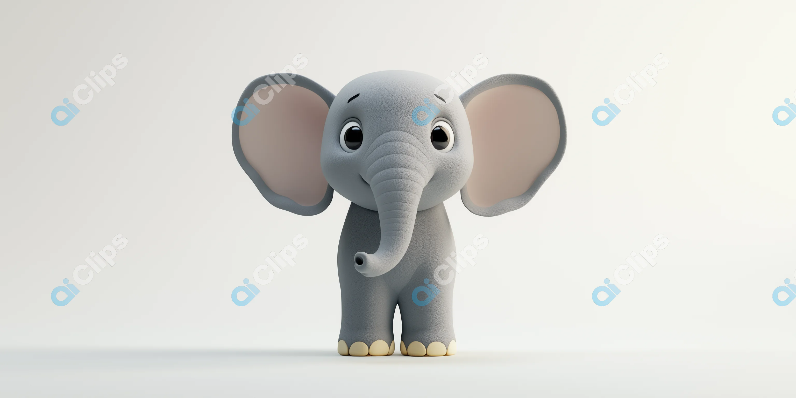 Adorable Cartoon Elephant Render