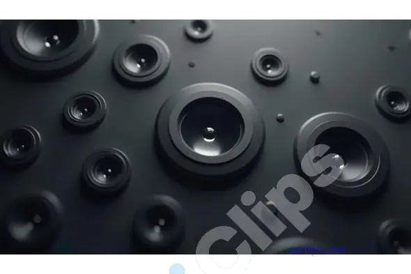 Abstract Array of Camera Lenses on Dark Background