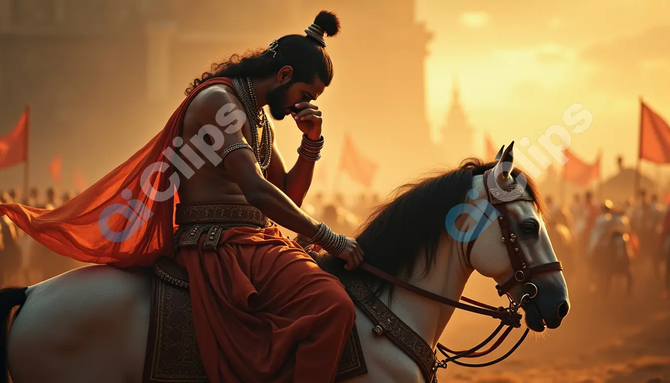 Warrior in Contemplation at Sunset