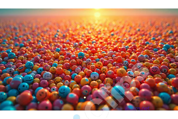 Sunset Over a Sea of Emoticons