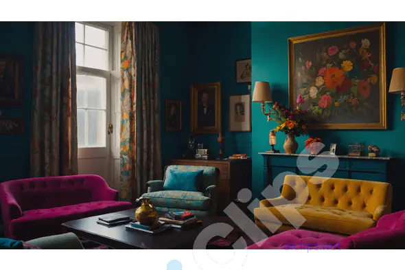 Colorful Vintage Living Room