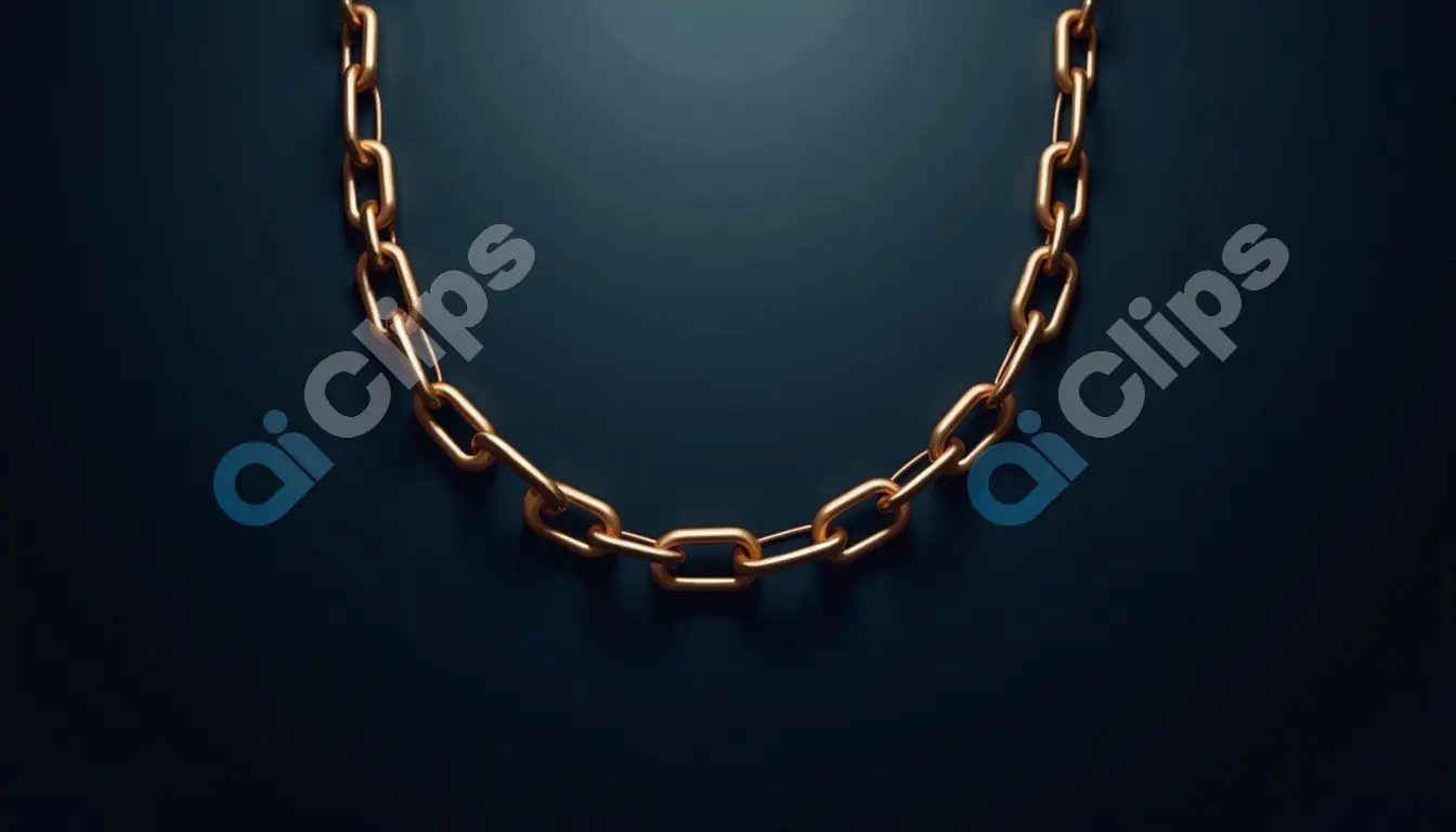 Gold Chain Necklace on Dark Background