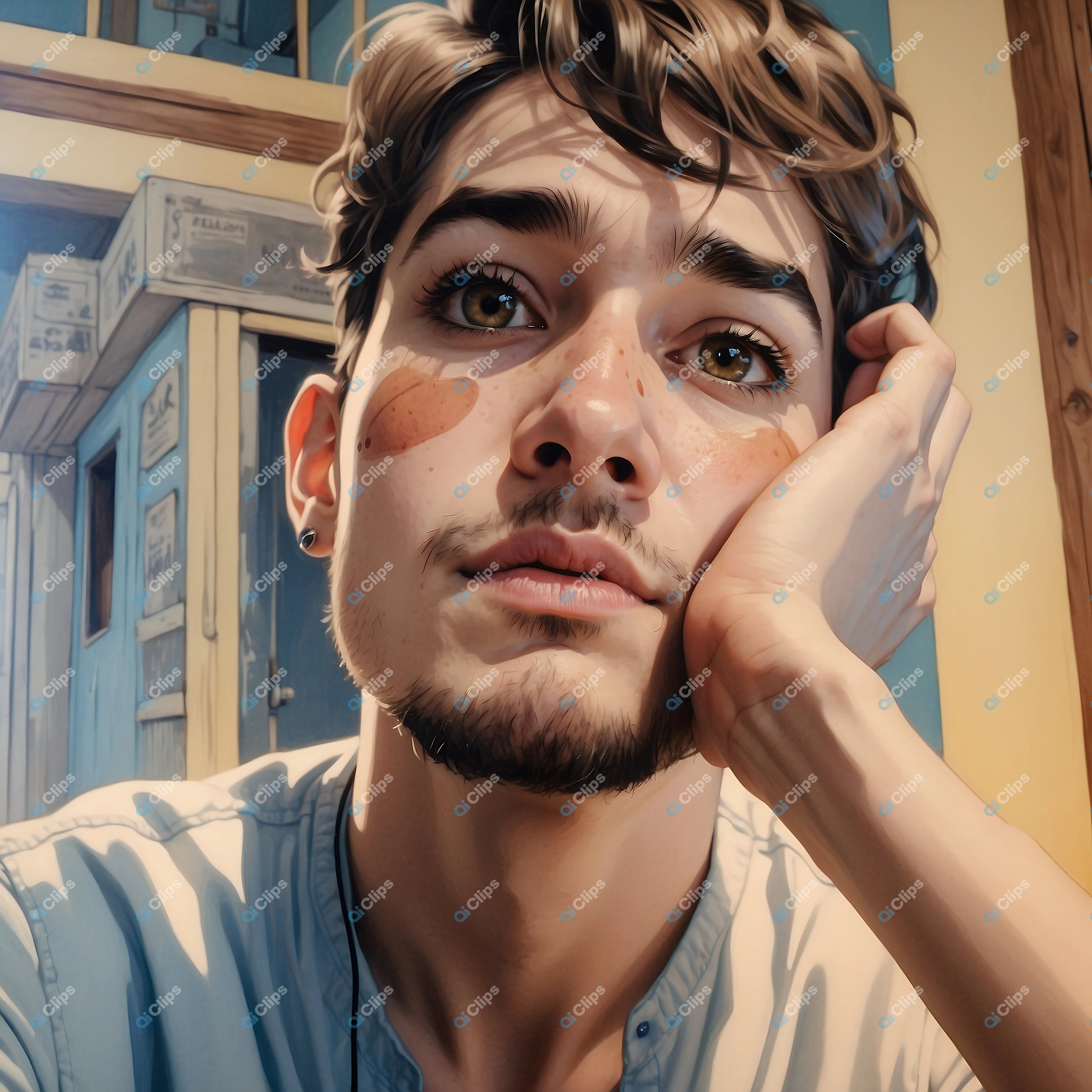 Pensive Young Man