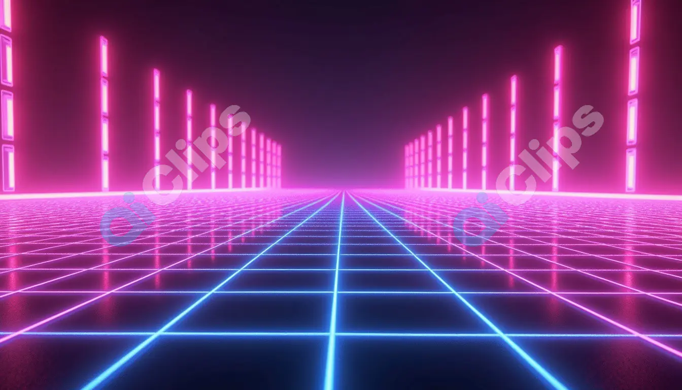 Neon Grid Cyberpunk Futuristic Background