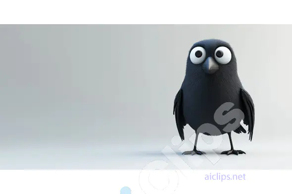 Wide-Eyed Cartoon Bird Render