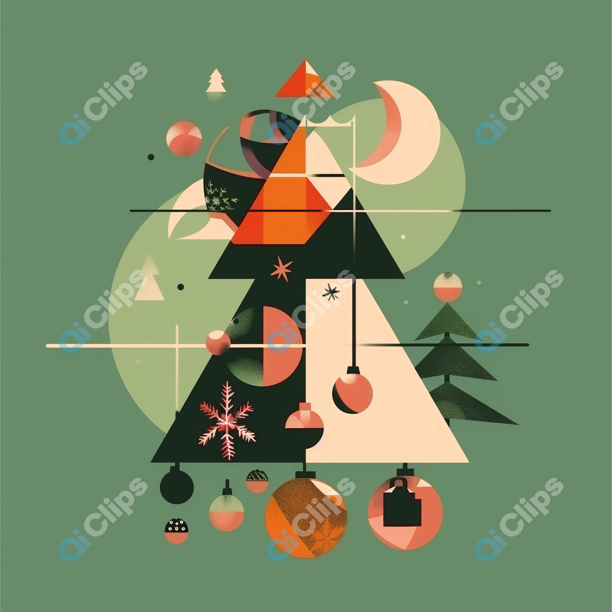 Abstract Christmas Tree Art