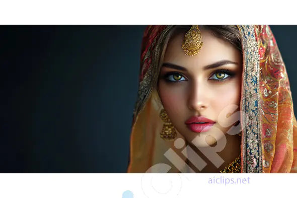 Elegant Woman in Traditional Indian Attire