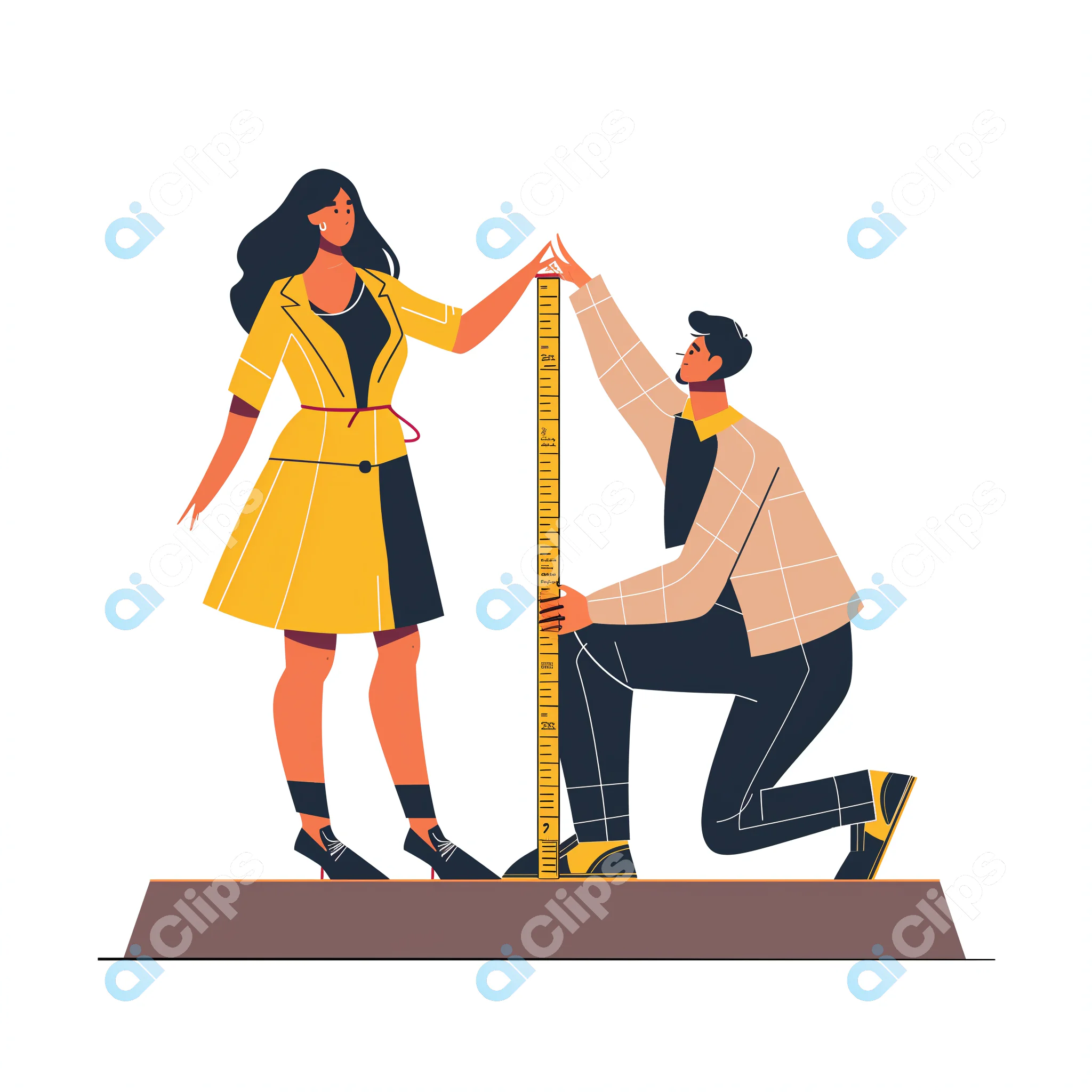 Tailor Measuring Woman