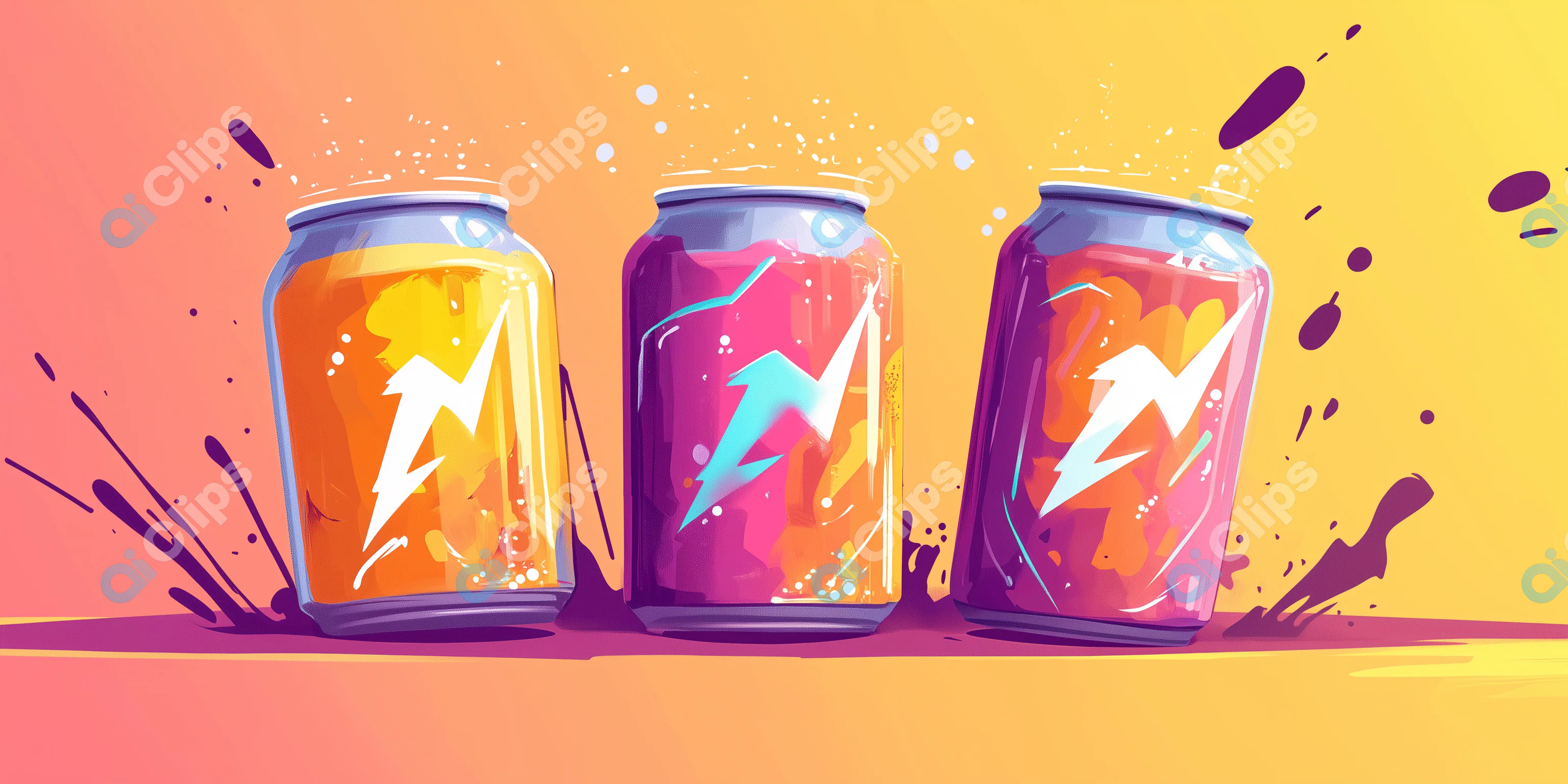 Vibrant Soda Cans Illustration