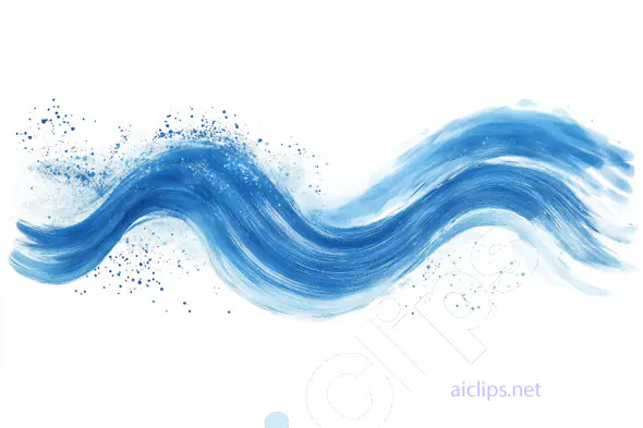 Splattered Blue Wave Brushstrokes
