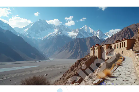 Mountain Monastery Overlooking a Valley