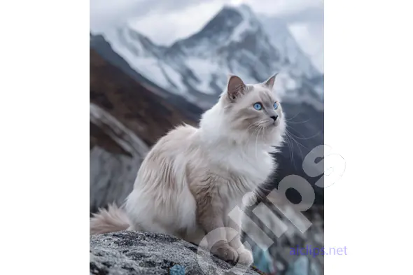 Himalayan Cat in the Mountains