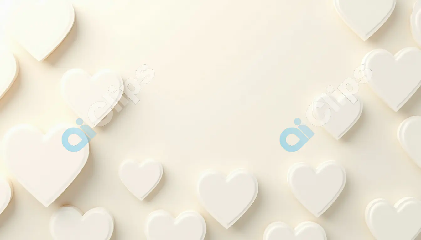 Minimalist White Hearts on Soft Cream Background