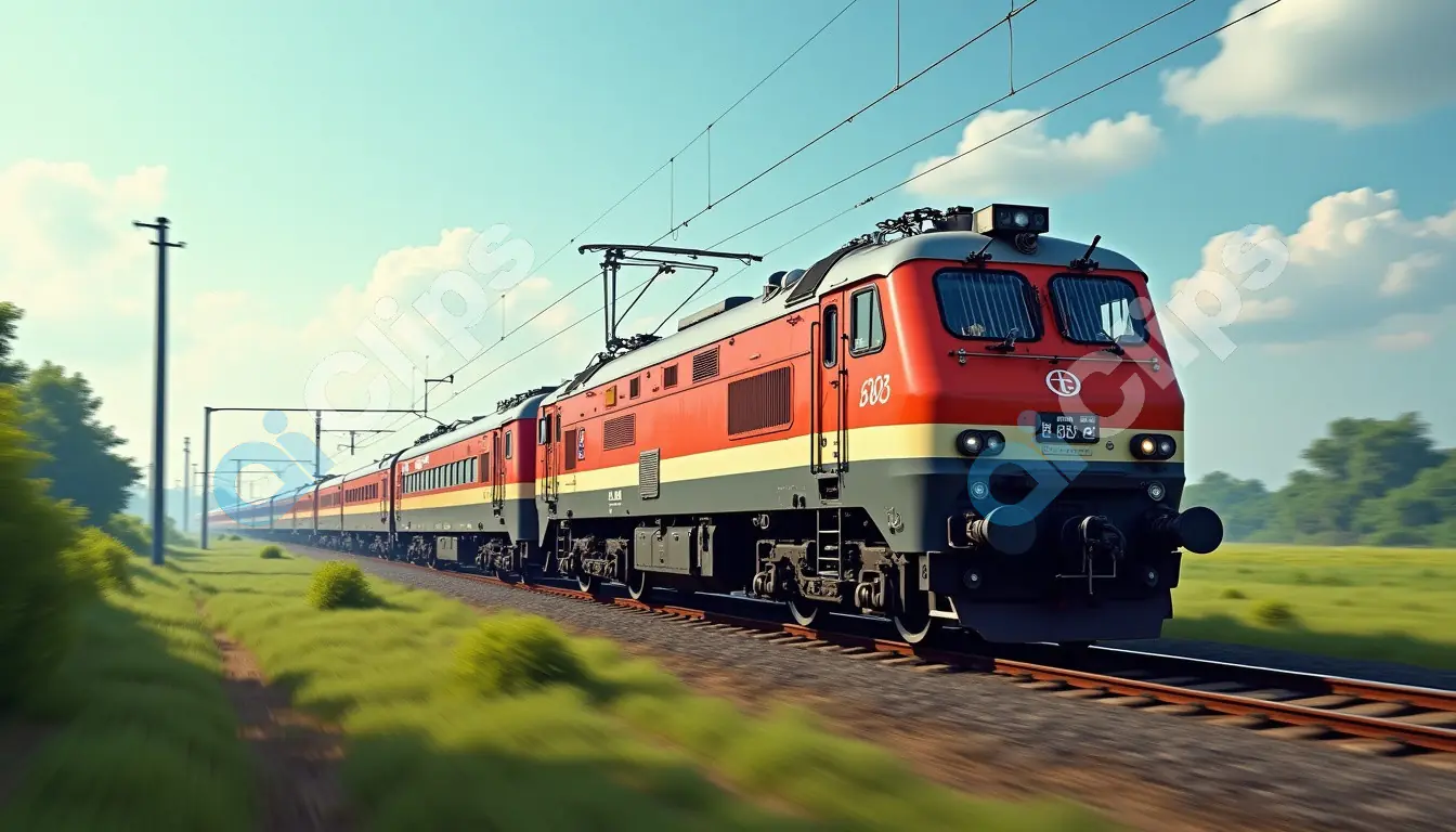 Modern Electric Train on a Scenic Route