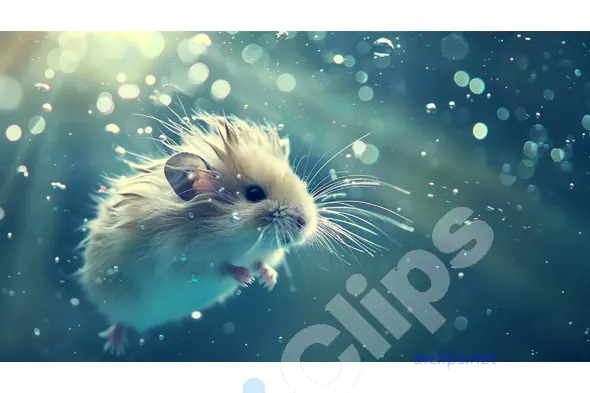 Whimsical Mouse in Bubbles