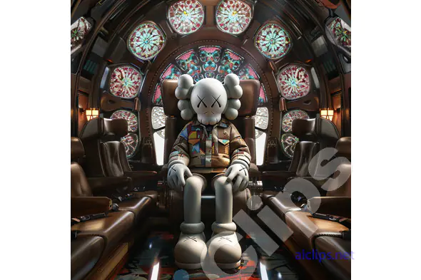 Pensive Robot in Luxurious Train