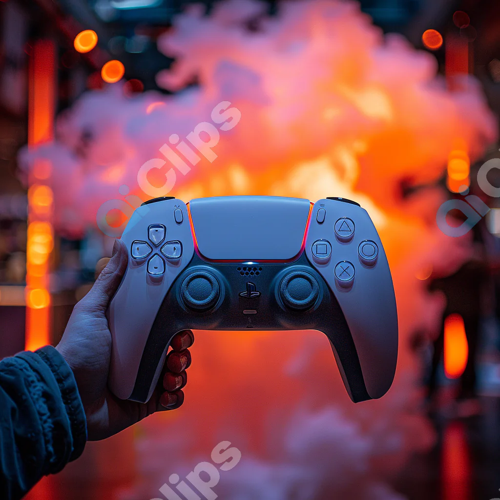 High-Tech Gaming Controller with Backdrop