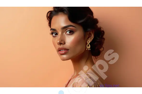Elegant Portrait of a Woman with Traditional Earrings